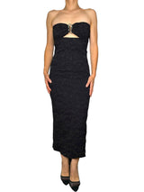 Vestido Strapless Lurex