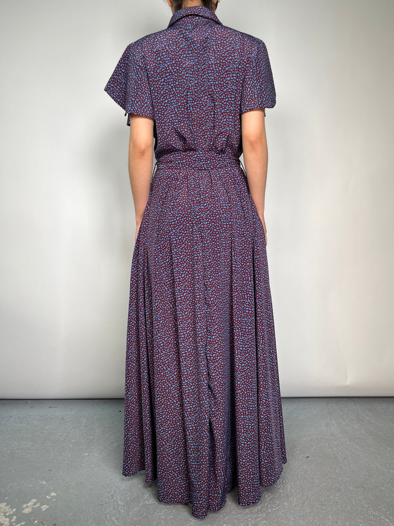 Vestido Burdeo Estampado