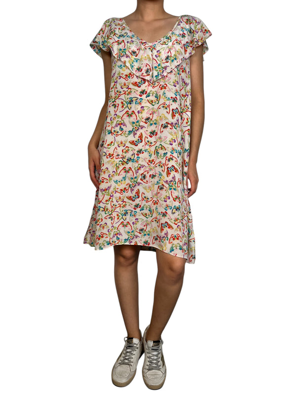 Vestido Reens Butterfly Print Seda