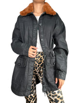 Chaqueta Coating Engomada Negra