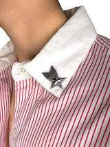 Camisa  Rayas Rojas Aplicaciones Cuello