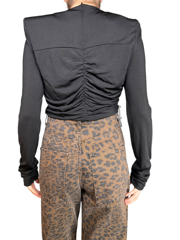 Polera Crop Con Hombreras