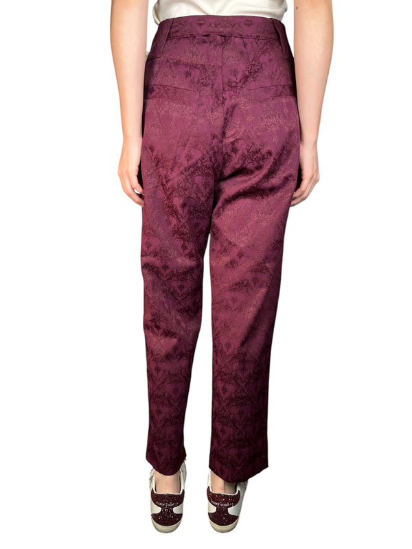 Pantalón Burdeo Jacquard