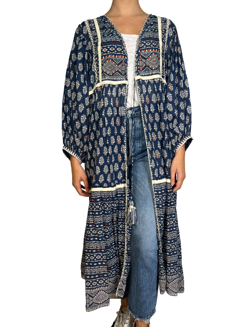 Kimono Azul Estampado