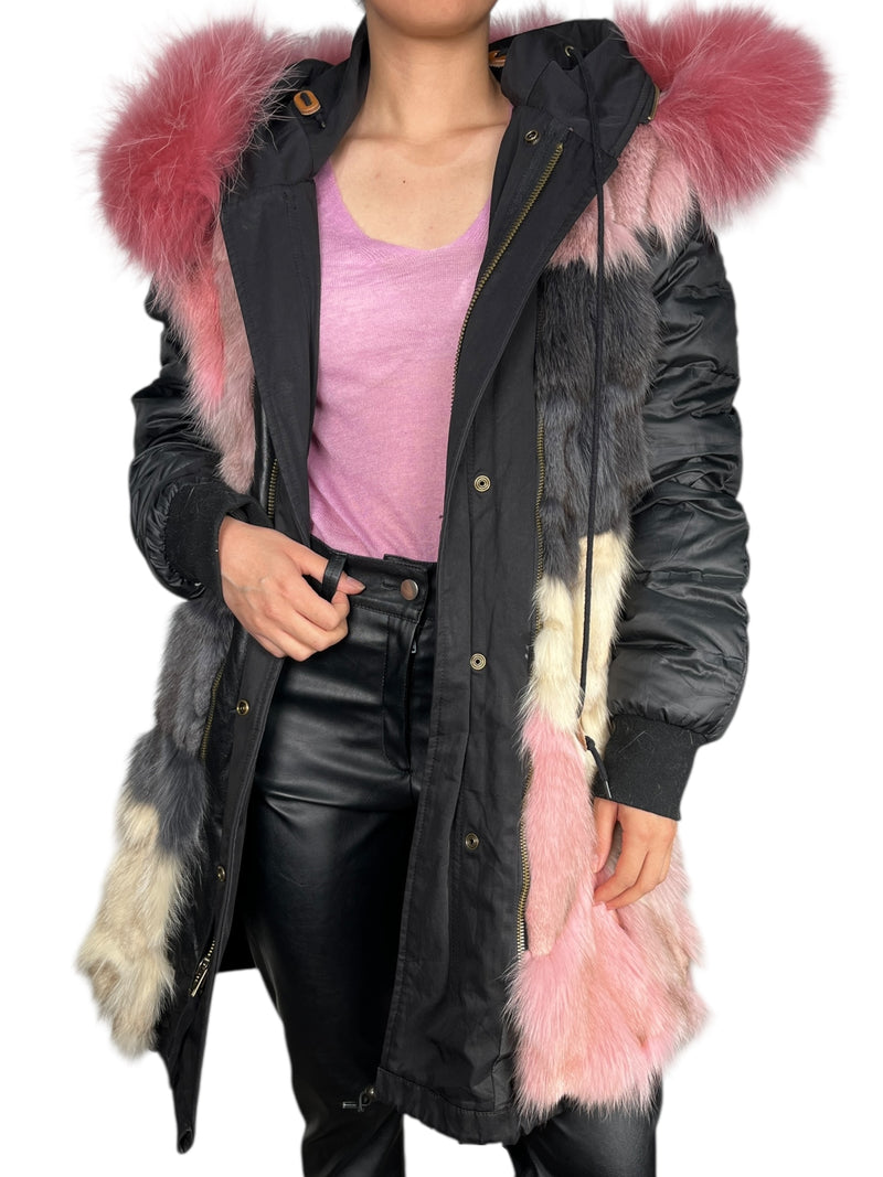 Abrigo Piel De Mapache Reversible