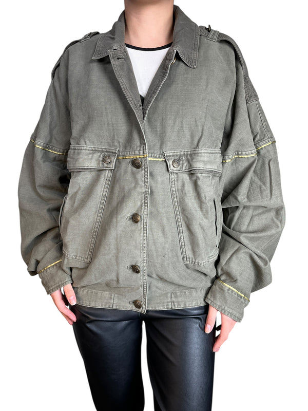 Chaqueta Slouchy Military in Moss