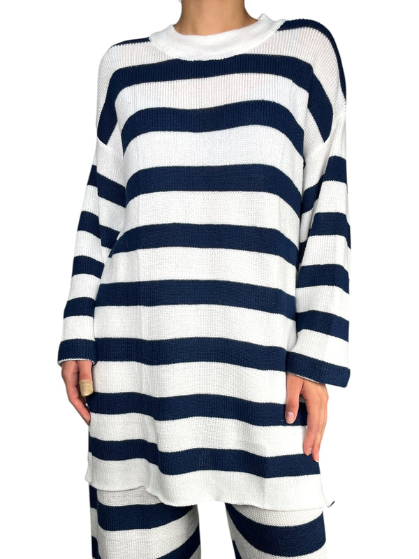 Sweater Rayas Tajos Laterales