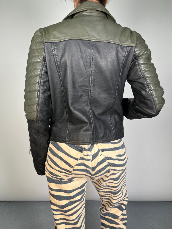 Chaqueta Bicolor Cuero
