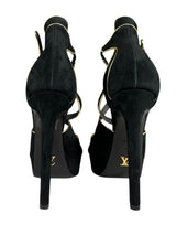 Tacones Alto Borde Dorado