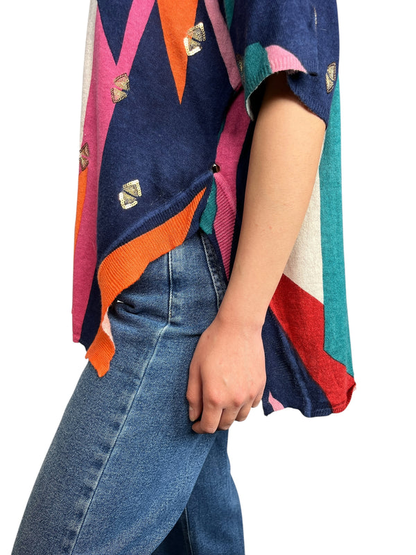 Polera Tejida Aplicaciones
