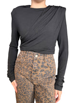 Polera Crop Con Hombreras