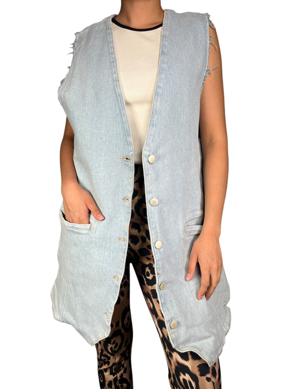 Chaqueta Denim Sin Mangas