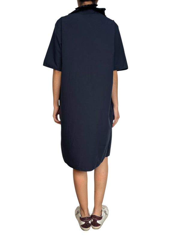 Vestido Cuello Plisado