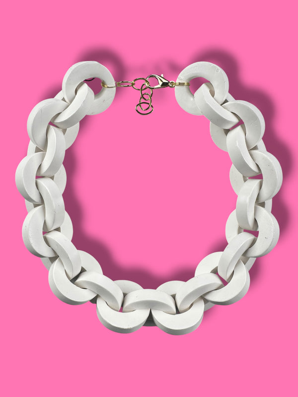 Collar Cadenas Blanco