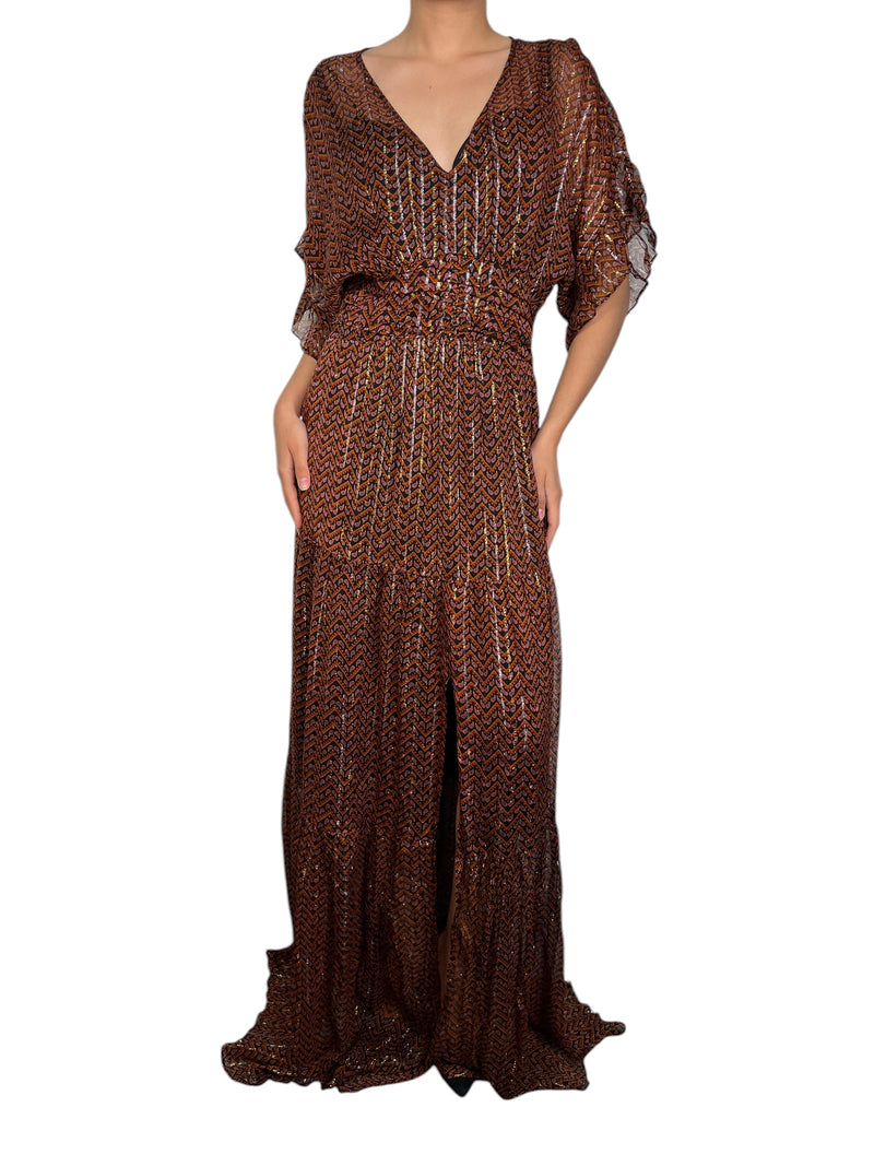 Vestido Viscosa Fibras Metalizadas