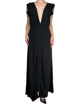 Vestido Negro Largo Botones