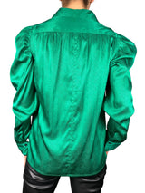 Blusa Seda Mangas Abullonadas