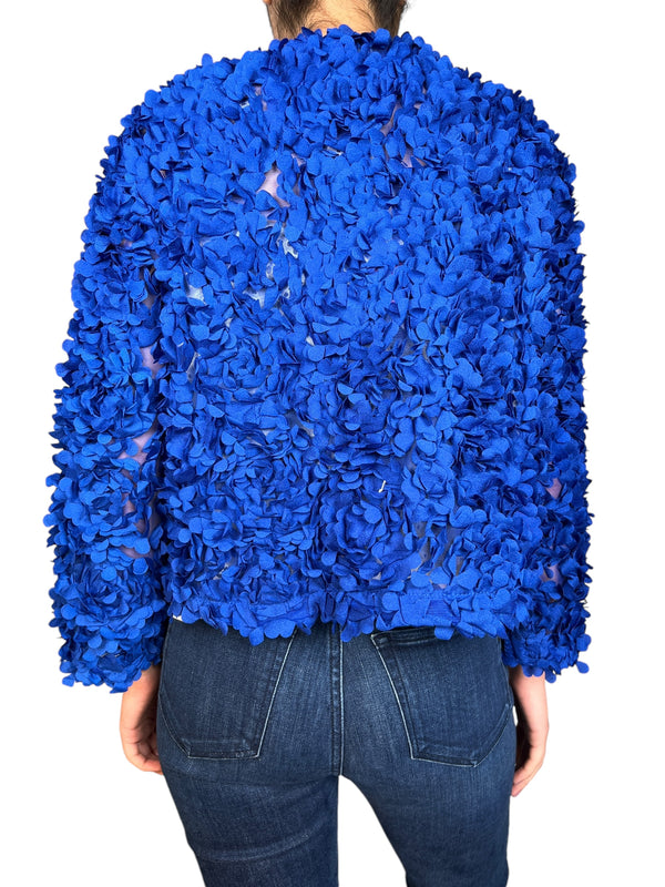 Tapado Flores Azul Rey