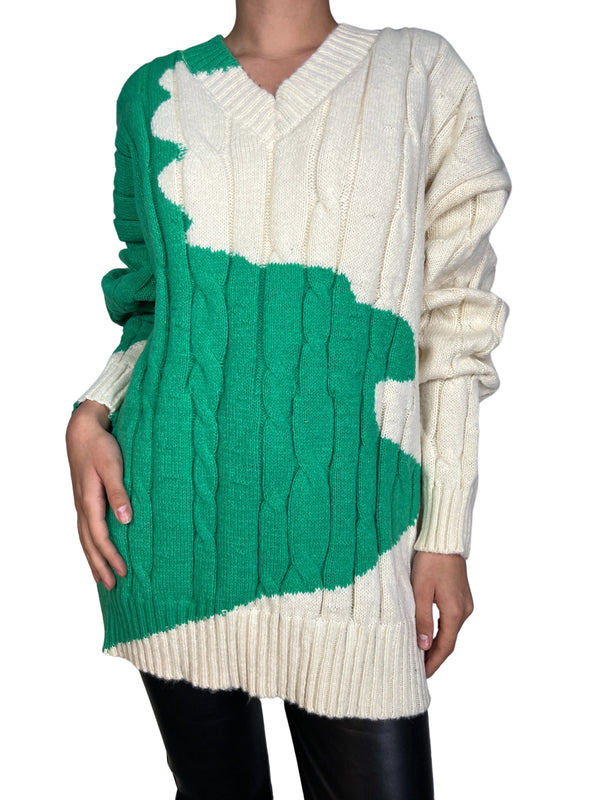 Sweater Blanco / Verde