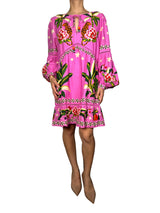Vestido Pink Leopard Forest Lino