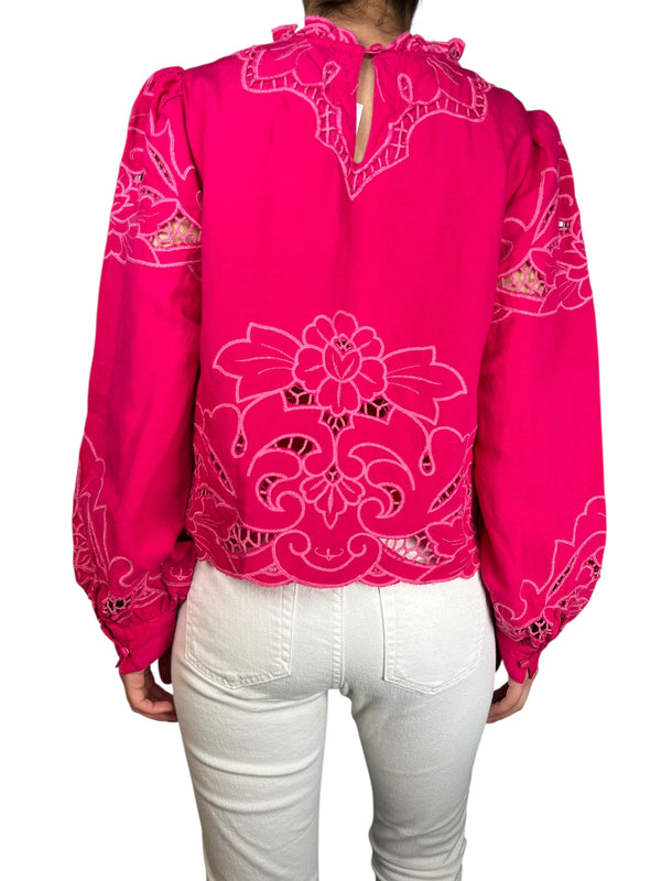 Blusa Bordada Lino