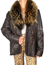 Chaqueta Cierres Toggle Cuero