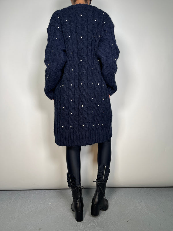 Sweater Largo Con Brillantes