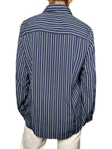 Blusa Front Zip Up Bengal Striped Utility Shirt