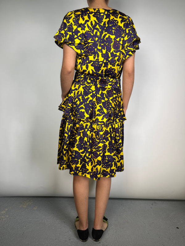 Vestido Seda Flores