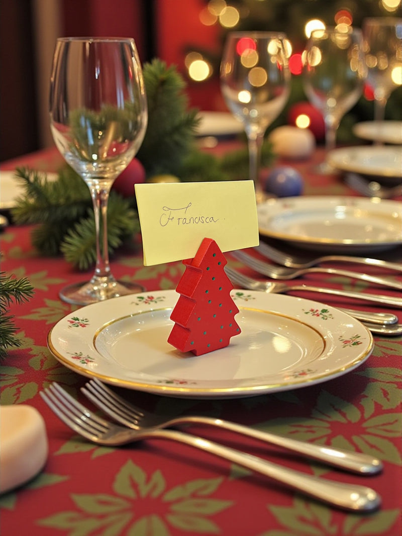 Set 10 Pinos Rojos Marcadores de puestos