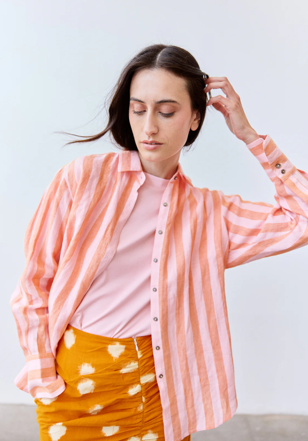 Blusa Rayas Lino