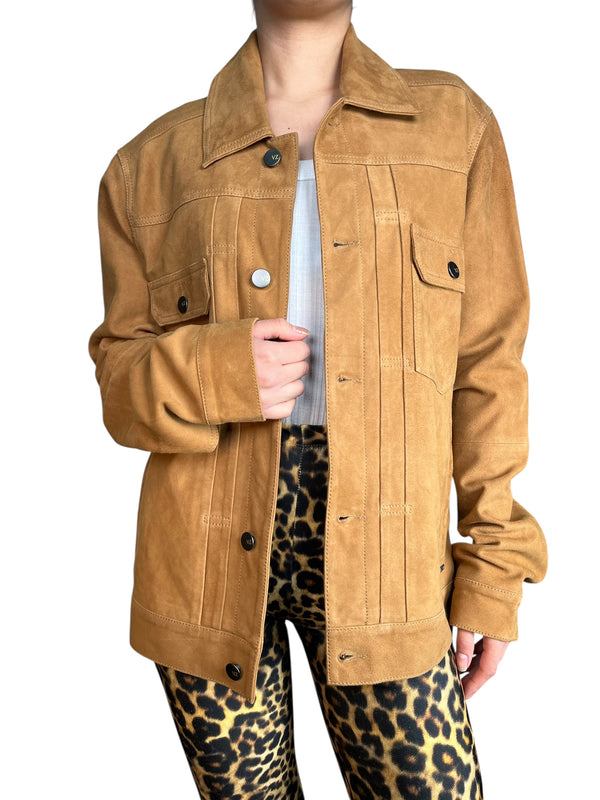 Chaqueta Cuero Gamuza Trucker Zambeze