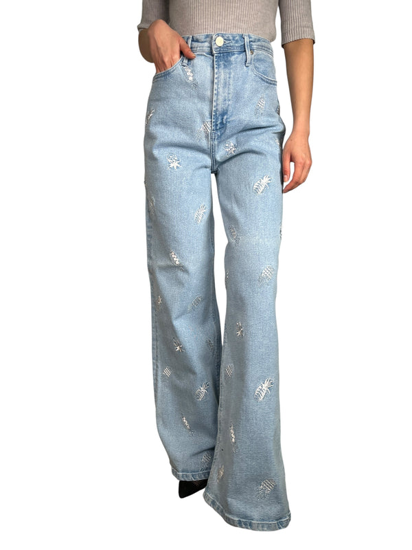 Jeans Roses Pineapple