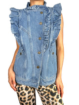 Chaqueta Sin Mangas Denim Vuelos