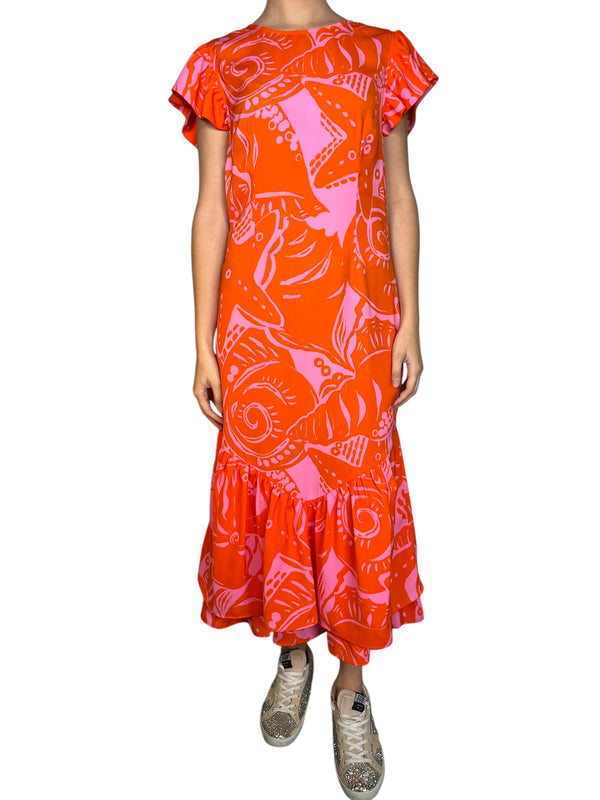 Vestido Naranjo Estampado