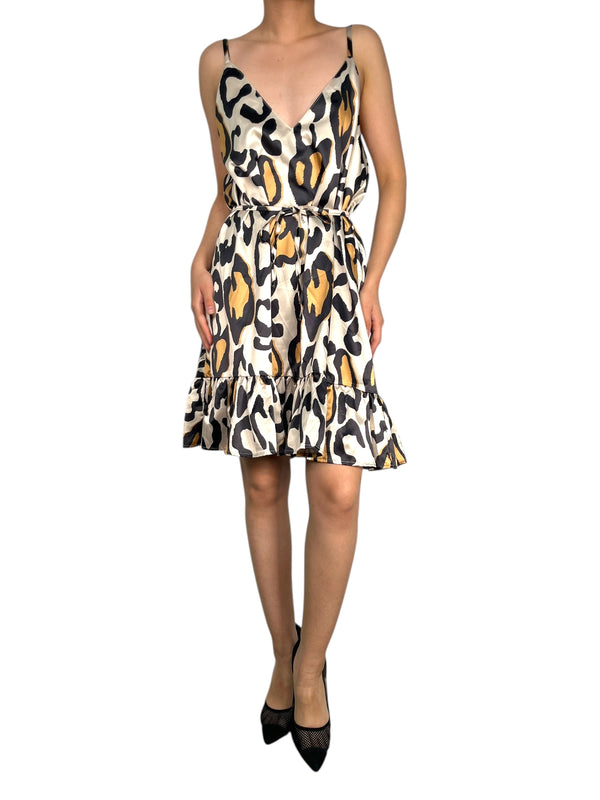 Vestido Animal Print Satinado