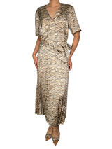 Vestido Animal Print Plisado