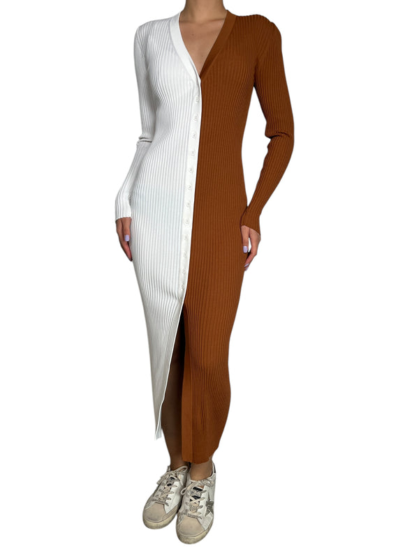 Vestido Tejido Bicolor