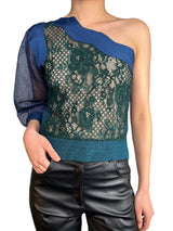 Blusa Broderie Asimétrica