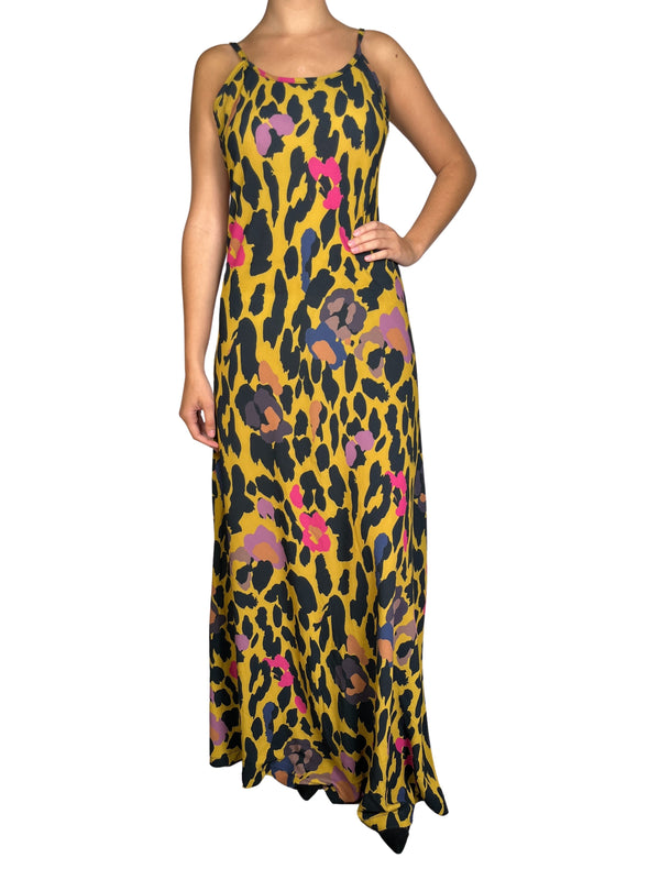 Vestido Animal Print Mostaza
