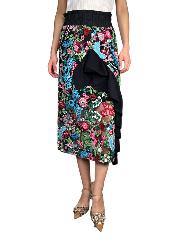 Falda Flores Bordadas