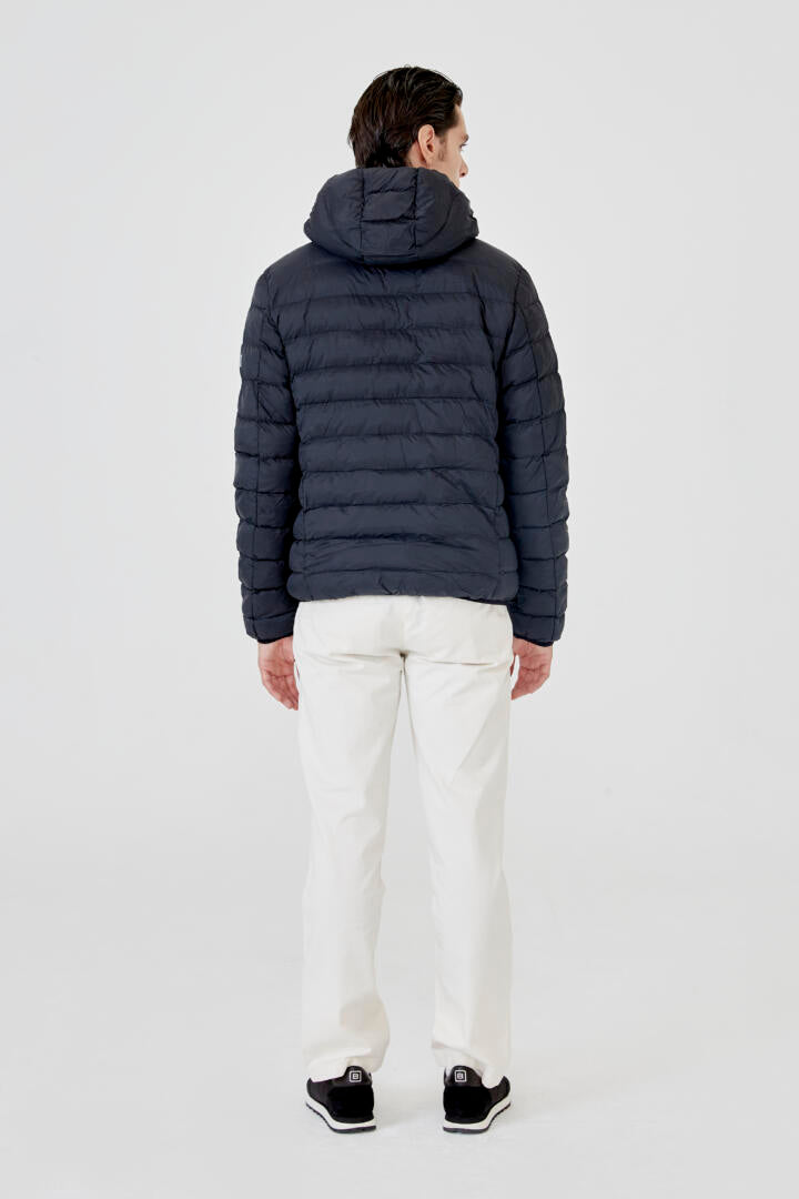 Parka Negra Con Capucha Hombre - Sin Batería