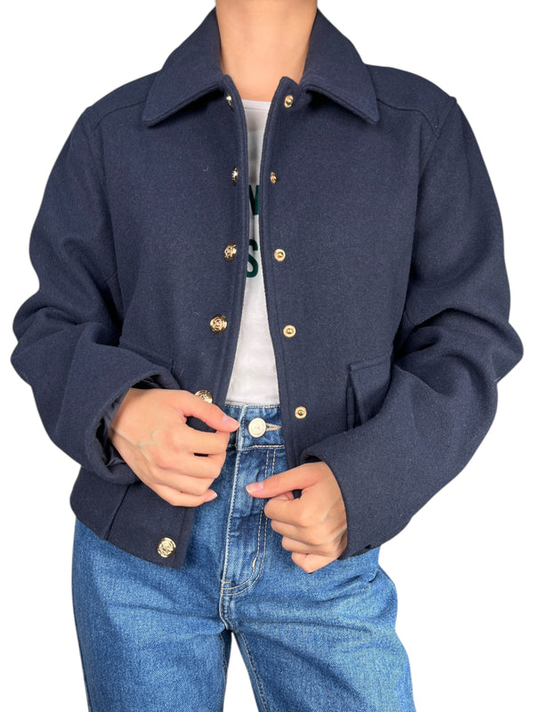 Chaqueta Crop Botones Dorados
