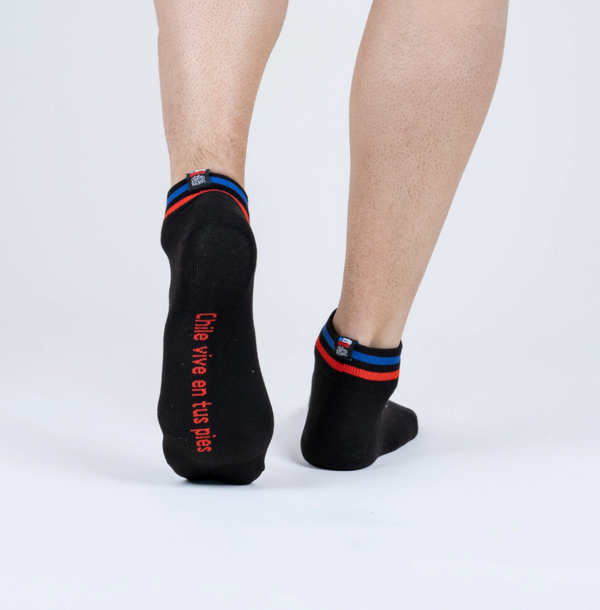 Calcetines Negro Tricolor Corto