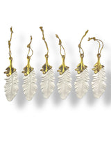 Set 7 Plumas Decorativas Dorado