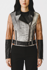 Chaqueta Estilo Biker Cuero