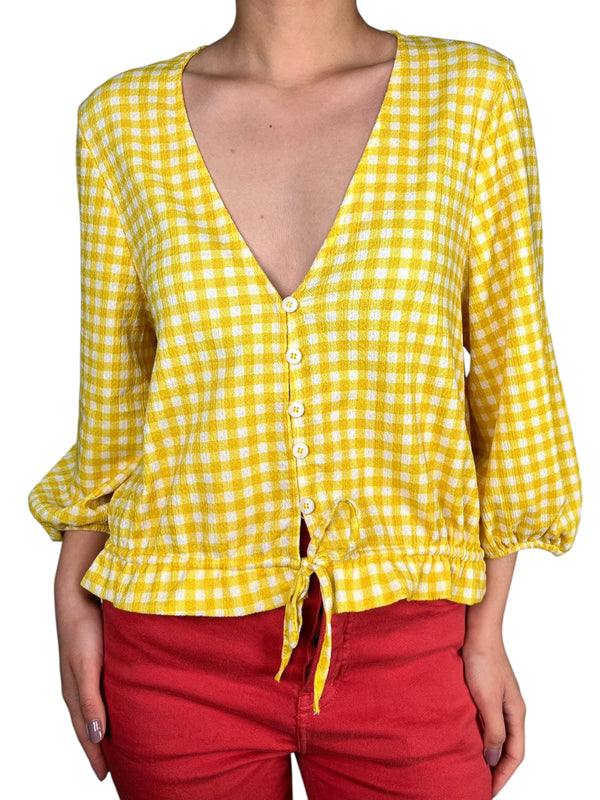Blusa Amarilla Cuadros
