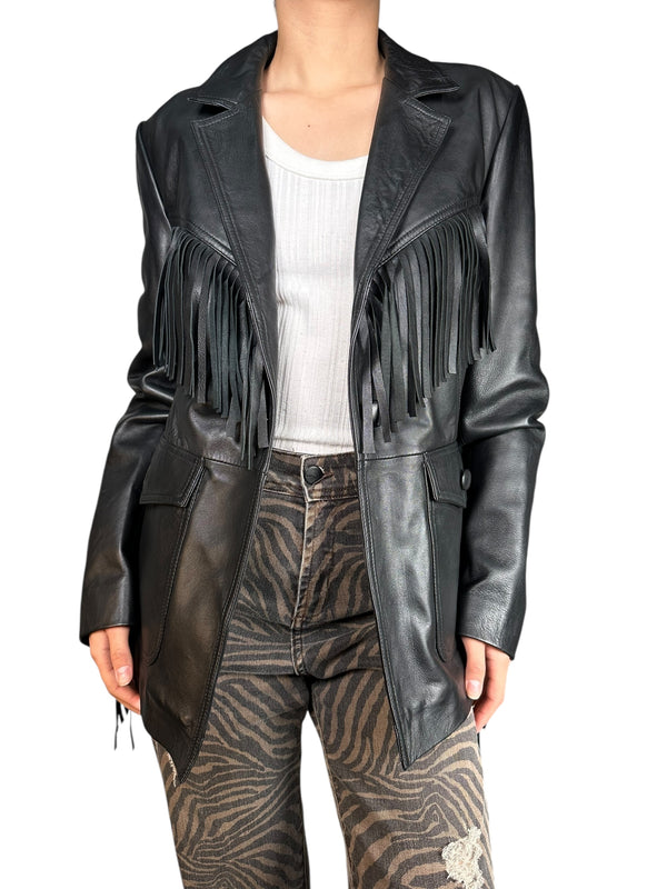 Chaqueta Cuero Flecos