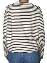 Camiseta Beige Rayas Café