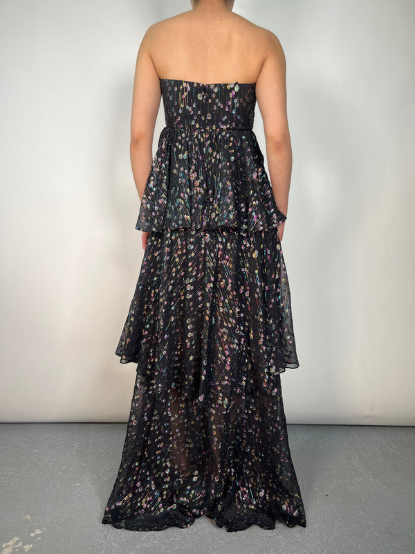 Vestido Seda Fibras Metalizadas